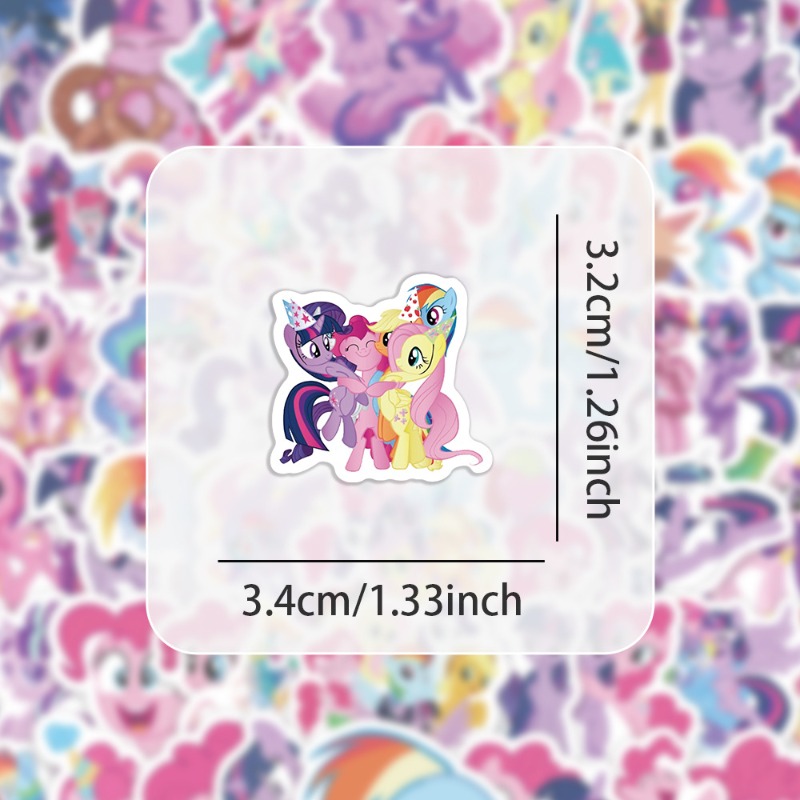 100pcs Stiker Kartun My Little - Cute Anime Merchandise ulasan dan harga