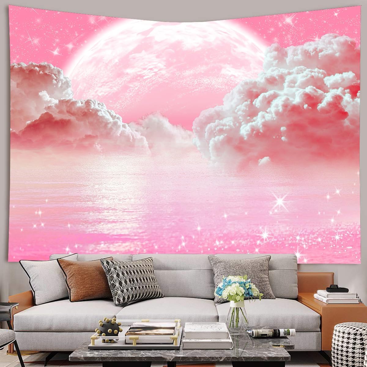 Permadani Langit Awan Merah Mu - Wall Scroll Tapestry ulasan dan harga