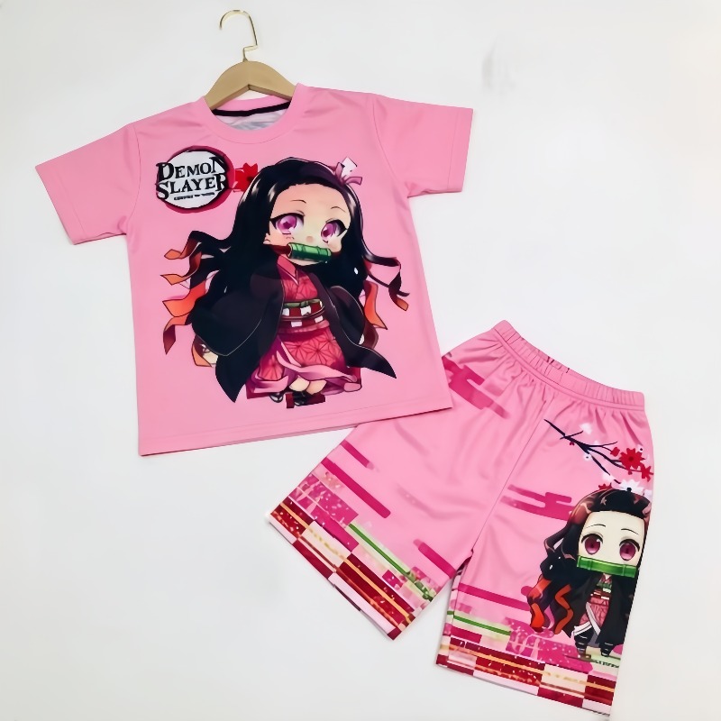 Set Celana Pendek Kaus Anak De - Anime Merchandise Demon Slayer ulasan dan harga