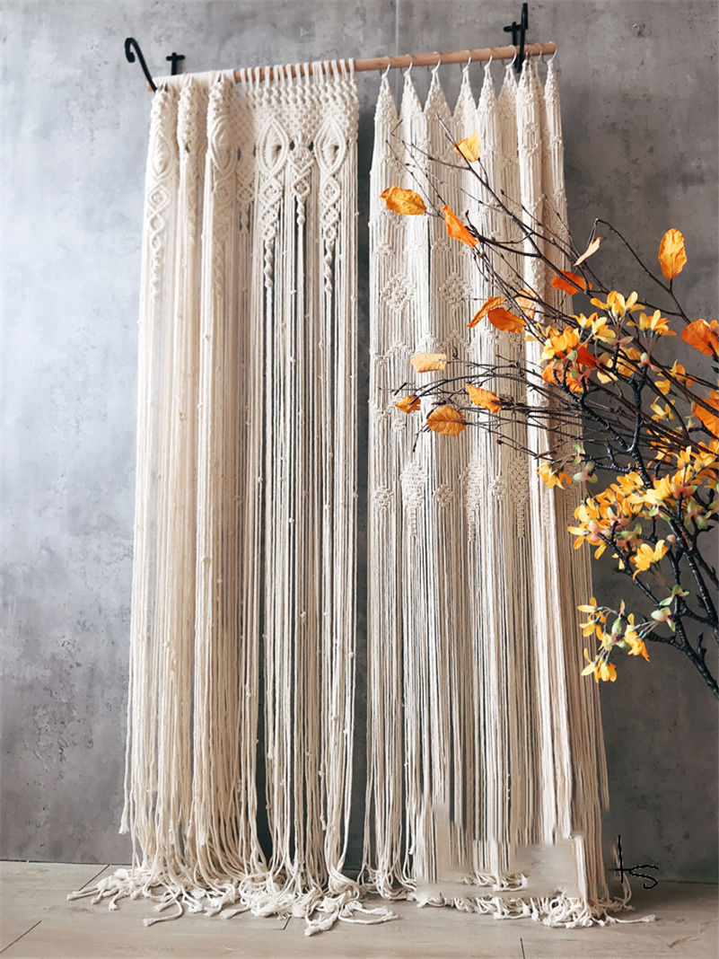 Tenun tangan Bohemia Macrame k - Wall Scroll Tapestry ulasan dan harga