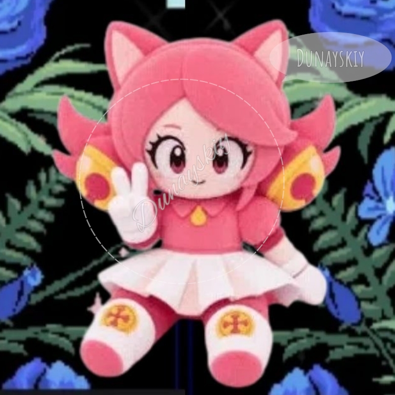Boneka Plush Kucing Pink Delta - Anime Merchandise Dress ulasan dan harga