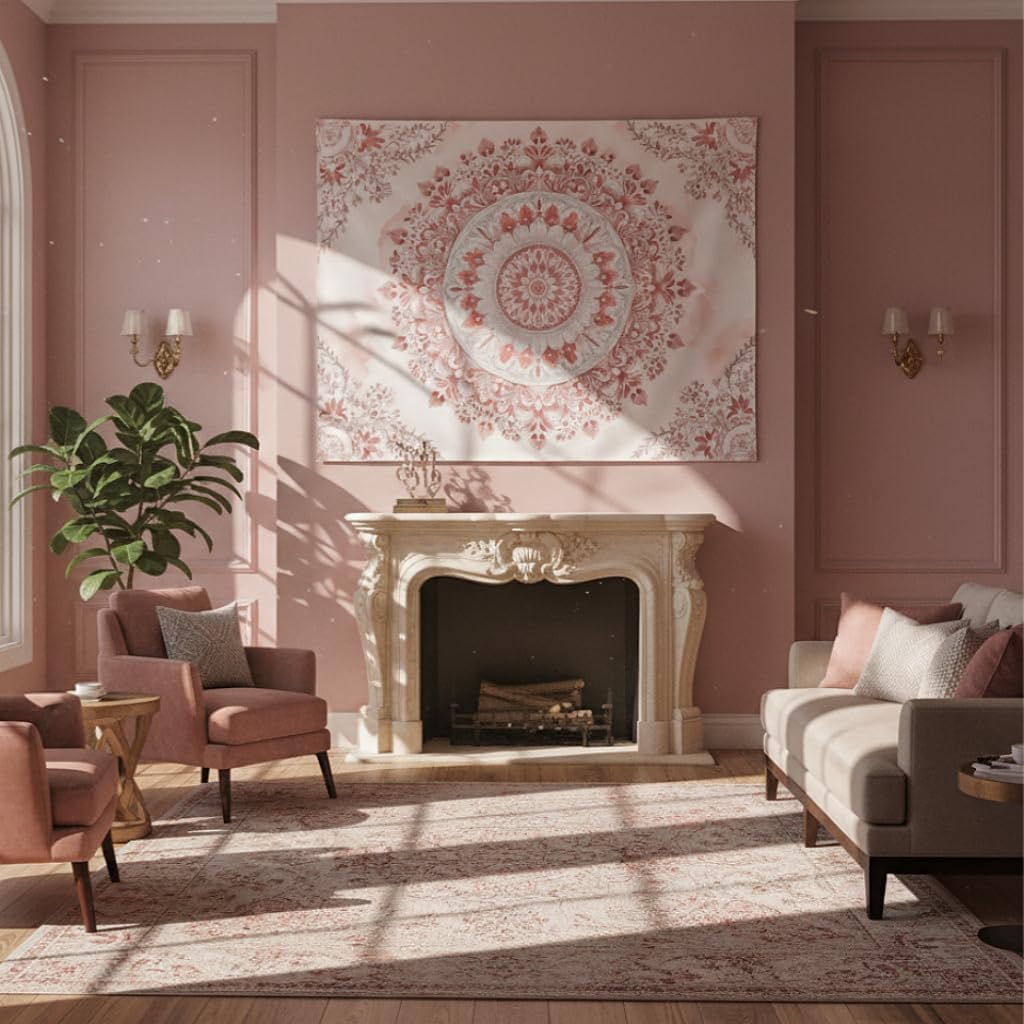 Permadani Mandala Bunga Merah  - Wall Scroll Tapestry ulasan dan harga